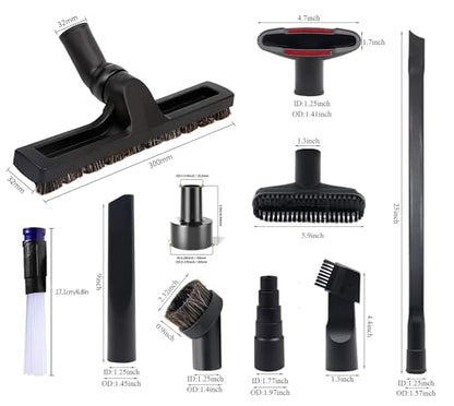 10 Pcs Universal Vacuum Attachments for Shop Vac Accessories - 2 1/2" to 1 1/4" Hose Adapter for Shop Vac, 1 7/8" to 1" Vacuum Hose Adapter, 1 1/4" Vacuum Floor Brush Flexible Crevice Tool(M 10 Pcs) - size: M 10 Pcs