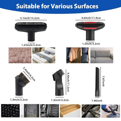 10 Pcs Universal Vacuum Attachments & Brushes for Shop Vac Accessories, 2 1/2" to 1 1/4" Hose Adapter for Shop Vac, 1 7/8" to 1" Vacuum Brush Attachment, Vacuum Accessories and Attachments - size: 10 Pcs