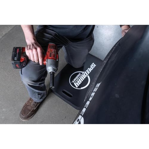 Speedway Motors Foam Work Mat Kneeling Pad for Automotive Repair, 20 x 15 x 2 Inch Thick Shop and Racing Pit Mat with Carry Handle, Comfortable Ground Protection for Garage or Track Use