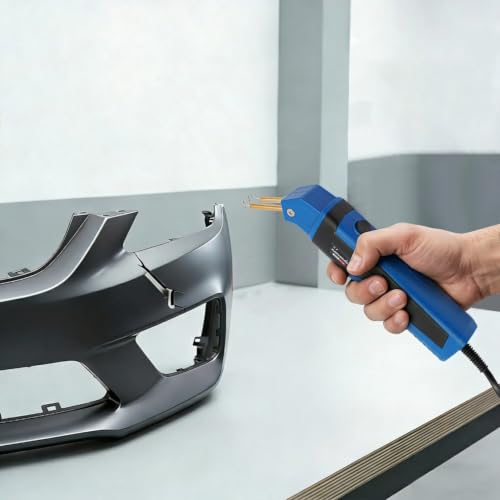 Plastic Welder Kit, 100W Welding Machine Kit, Max Temp 800°F (Blue) | 110V 0.5A, Plastic Bumper Repair Set for DIY Car Bumper Toolbox Plastic Crack Fixing - color: Blue