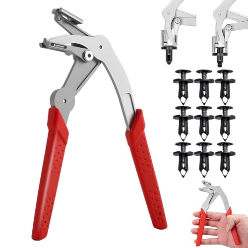 Car Clip Pliers, Auto Fastener Clip Removal Pliers, Spring Loaded Trim Removal Tool for Door Panel, Bumper Rivets, Interior Exterior Automotive Plastic Fasteners