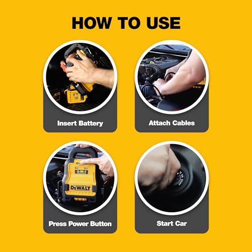 DEWALT DXAE20VBB Portable Battery Booster for Cars - style: Without Battery + Charger