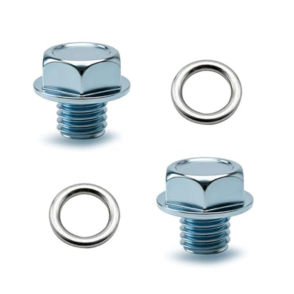 Transmission Drain Plug, with Gasket Oil Drain Plug, 2PCS, (Steel) | Compatiblr with Toyota 4Runner Corolla Land Cruiser RAV4 Tacoma Tundra Sequoia Lexus GS GX IS LC, OE 90341-10011 35178-30010