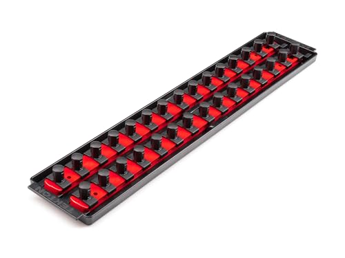 TEKTON 1/2 Inch Drive 2-Rail Socket Organizer Set, Red (30-Tool) | OST23130 | Made in USA - color: Red, size: (30-Tool), style: 2-Rail