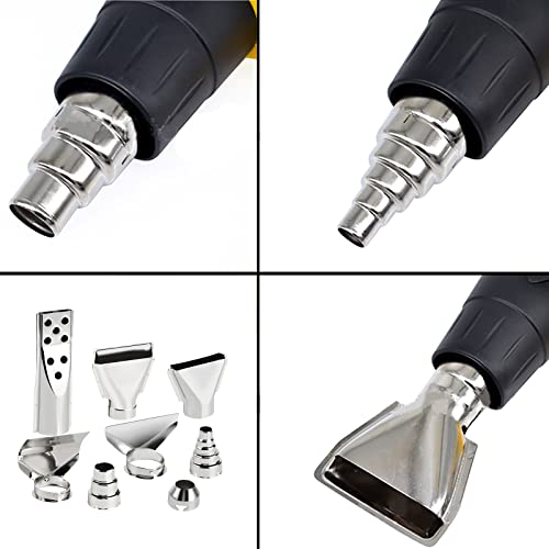 8 Pcs Heat Gun Nozzle Attachments, 35-42mm Stainless Steel Heat Gun Nozzles Kits Shrink Wrap Hot Air Gun Accessories Tools Kit (8 piece set)