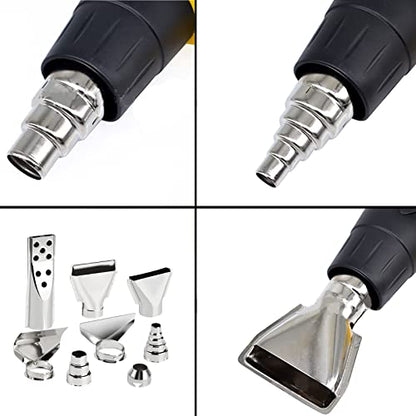 8 Pcs Heat Gun Nozzle Attachments, 35-42mm Stainless Steel Heat Gun Nozzles Kits Shrink Wrap Hot Air Gun Accessories Tools Kit (8 piece set)
