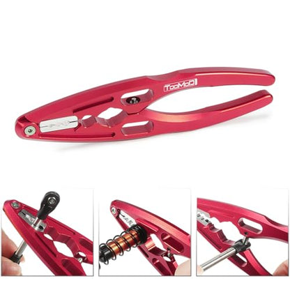 RC Tool kit with Shock Pliers Multi-function & Hex Bit Linkages Link Rod Ends Installing Tools for Arrma Axial Losi Tamiya 1/10 RC Cars Trucks Rock Crawlers（Red - color: Red