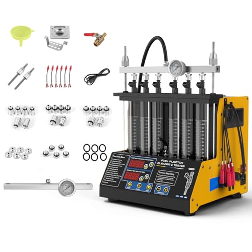 CT200 Fuel Injector Cleaner Tester 6 Cylinders Upgraded Ultrasonic Cleaning Kit with 12-in-1 Diagnostic Functions for Automotive & Motorcycle