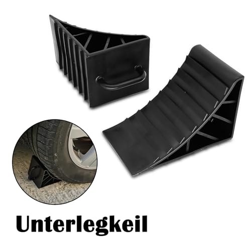 AUTOXBERT Heavy Duty Wheel Chock Parking Block Portable Non Slip Universal Triangle Base with Handle for Motorhome Campervan Trailer Car - size: 4Pcs