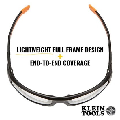 KLEIN TOOLS 60537 Safety Glasses, Professional PPE Protective Eyewear with Full Frame, Scratch Resistant and Anti-Fog, Indoor/Outdoor Lens - style: Indoor/Outdoor Lens