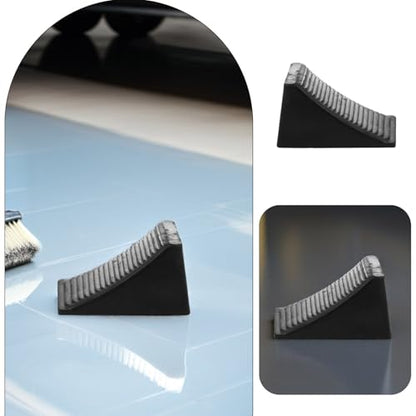 Set of 2 Heavy Duty Wheel Chocks Stabilizers for Rv Trailer Car Truck Rubber Wheel Locks Rope