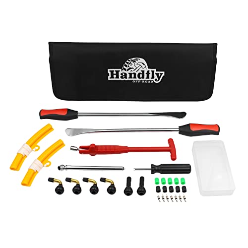14.5" Tire Spoons Tool Set, Professional Tire Changing Kit for Dirt Bike, Motorcycle, Wheelchair, Lawn Mower, Tractor, 2X Tyre Spoons, 2X Rim Protectors, 1X Valve Tool, 6X Valve Cores - size: Lengthen