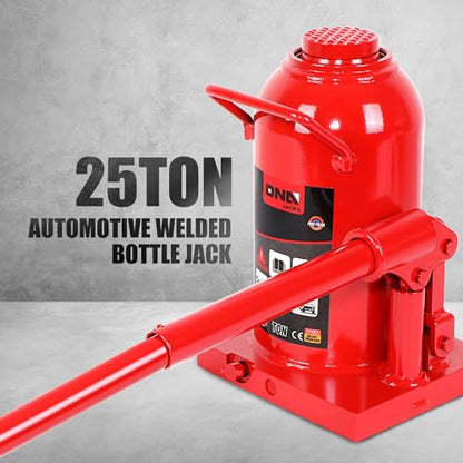 DNA Motoring 25 tons / 55115 lbs Lifting Automotive Welded Hydraulic Bottle Jack for Repair Vehicle, Pickup, Truck, w/Manual Handle, Red,TOOLS-00363 - color: red, style: 25 ton