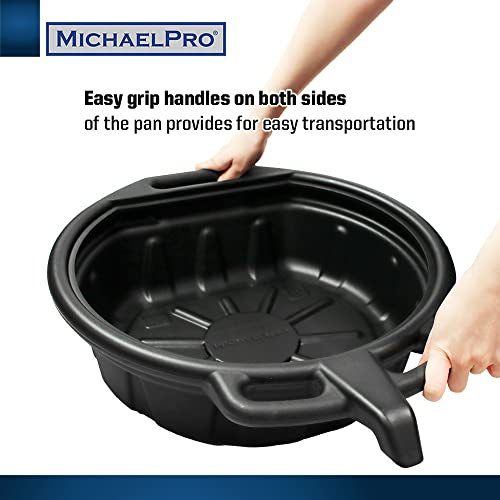 MichaelPro 16-Liter Oil Drain Pan, 4.2 Gallon, Portable, with Sprout for No-Mess Disposal| MP009063