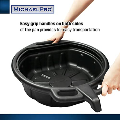 MichaelPro 16-Liter Oil Drain Pan, 4.2 Gallon, Portable, with Sprout for No-Mess Disposal| MP009063