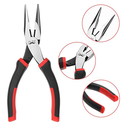 Mr. Pen- Needle Nose Pliers, 7 Inch, Long Nose Pliers | Needle Nose Pliers Tool, Pliers Needle Nose, Long Nose Pliers with Cutter, Wire Wrapping, Crafts, Jewelry Making Supplies