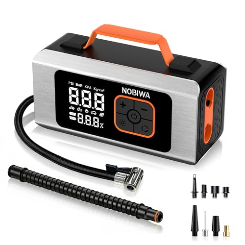 Tire Inflator Portable Air Compressor,150PSI,100% Duty Cycle & Dual Cylinder Bike Pump, 6X Faster Inflation,tire inflator portable air compressor for car,air mattress,Bicycle,Balls,LED Light
