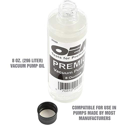 OEMTOOLS 24399 Vacuum Pump Oil, 8 oz, Hydrotreated, 8oz Vacuum Oil Change Tool Accessory, Widely Compatible for Fluid Pump, Automotive, Electrical, and Mechanical Systems