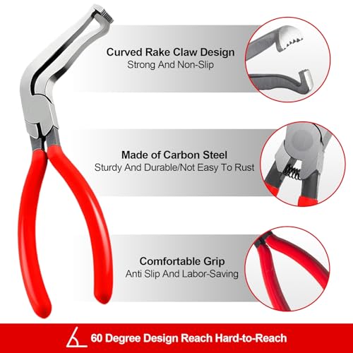 Electrical Disconnect Pliers Set – 11PCS Automotive Terminal Removal Tool Kit, Includes Straight & 60° Disconnect Pliers, Double-Ended Terminal Separator, Hose Clamp Plier & 8PCS Depinning Tools