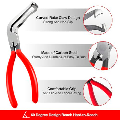 Electrical Disconnect Pliers Set – 11PCS Automotive Terminal Removal Tool Kit, Includes Straight & 60° Disconnect Pliers, Double-Ended Terminal Separator, Hose Clamp Plier & 8PCS Depinning Tools