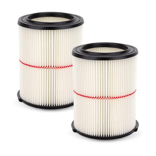 38754 Replacement Vacuum Filter Compatible with Craftsman CMXZVBE38754 Wet/Dry Vac Filter for 5 to 20 Gallon shop vacuums, General Purpose Dust Filter(9-38754) - color: General Dust Filter(9-38754) - 2 Pack