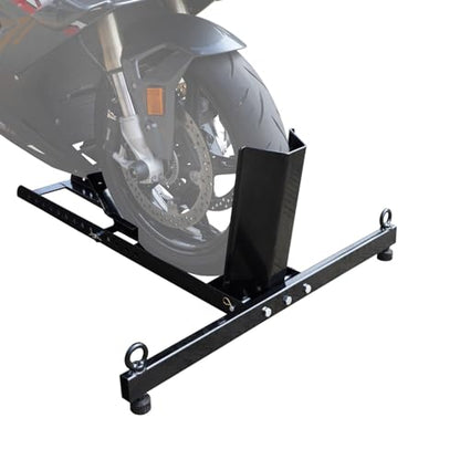 Jack Boss Motorcycle Wheel Chock, Motorcycle Stand Up to 1800LBs, Wide Range 3 Inch to 5 Inch Support Adjustable Front Tire Stand Chocks for Trailer and Truck, Suitable for Most Motorcycles