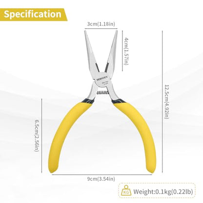 BOOSDEN 5" Needle Nose Pliers-10 Pack, Jewelry Pliers Set with Side Cutter, Mini Fine Tip Precision Pliers for Jewelry Making, Electronics, Craft, Beading - Bulk Classroom Set for Teachers & Hobbyists - size: 5''-10 pack