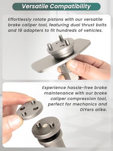 Brake Caliper Compression Tool 24-Piece Heavy Duty Disc Brake Piston Caliper Compressor Rewind Tool