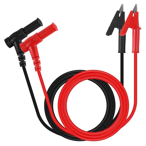 Multimeter Test Leads Banana Plug to Alligator Clips L-Type Pure Copper Cable for Electrical Testing Multimeter Probes 1M - color: 1set banana to clips L
