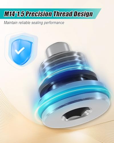 M14*1.5-15mm Magnetic Oversize Piggyback Oil Drain Plug, Stainless Steel Self Tapping Oil Pan Thread Repair Kit - size: M14.2*1.5-15mm