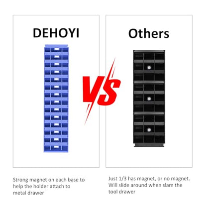 DEHOYI 48 pcs MAGNETIC Modular Wrench Organizers for Tool Drawers - Wrench Rack with Metric&SAE Labels, Perfect Tool Storage Holder. Gift for mechanics (Blue) - style: Magnetic (48 pcs Blue)