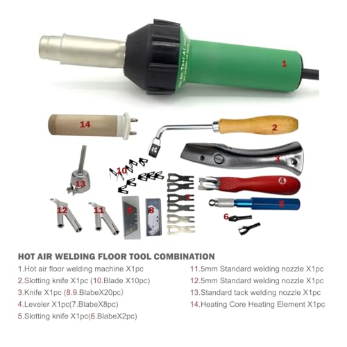 120V Hot Air Welding Gun Flooring Weld Kits Welding System 1600W Welding PVC TPO EPDM Single Ply Roofing Membranes FloorRepair Welding Tools