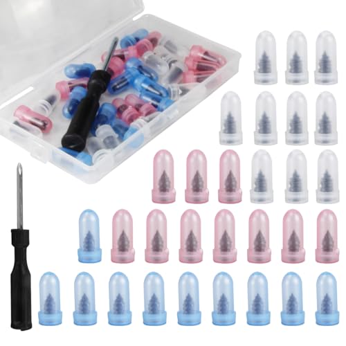 Tire Plug Screws Kit Tire Repair Rubber Studs with Screwdriver 3 Size Mending Nail Plugs Tyre Repair 30 Count - size: 3 Size 30 Count