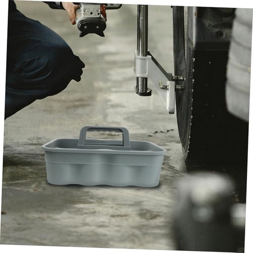 Mobestech Portable Plastic Tool Basket with Handle Spacious Organizer for Car Detailing Supplies Efficient Dividers for Easy Storage for Use