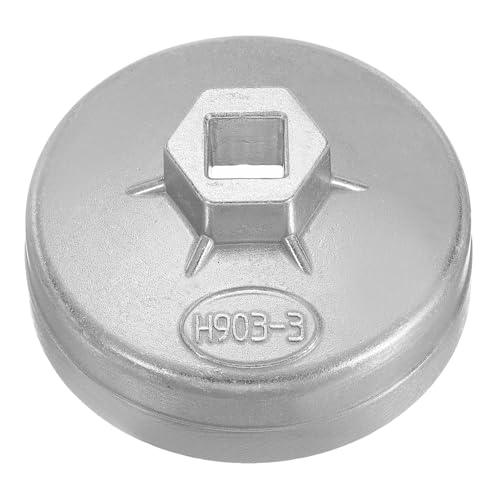 HARFINGTON Oil Filter Cap Wrench 15 Flute 74mm Inner Dia 1/2" Square Drive Aluminum Cup Type Drive Metric Oil Filter Socket Removal Tool for Engine Conduit Fittings - size: 74 x 41 mm