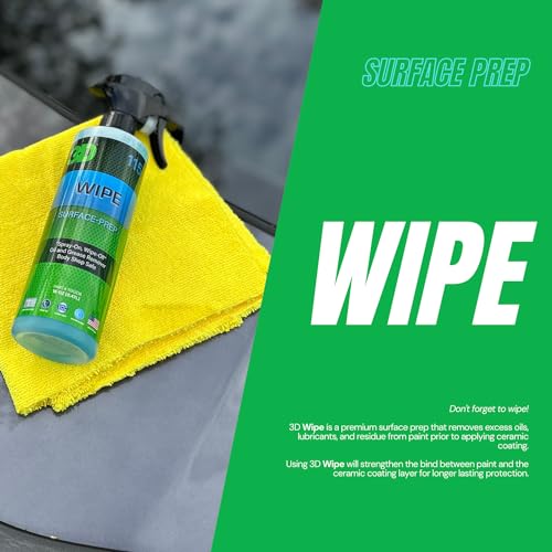 3D Wipe Ceramic Coating Surface Prep - Removes Excess Oils & Lubricants from Paint & Glass Prior to Ceramic Coating Application 1 Gallon - size: 128 Fl Oz (Pack of 1)