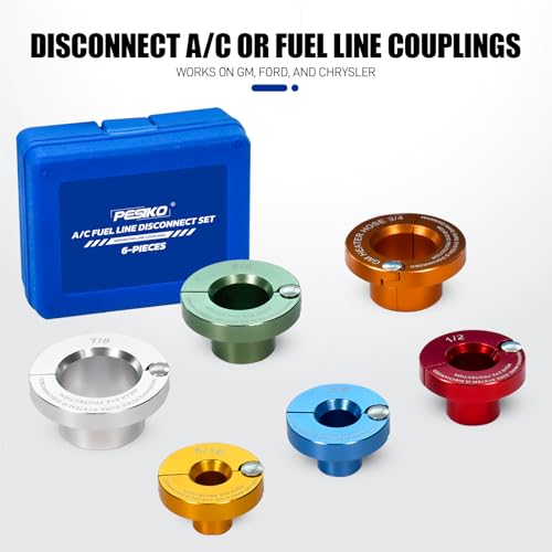 6 Size Durable Aluminum Fuel Line Disconnect Tools | Work on Air Conditioning Lines and Quick Connect Fuel Lines - size: 6pcs