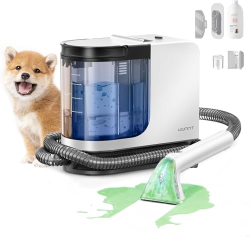 uwant Portable Carpet Cleaner with 18Kpa Powerful Suction | Low Noise Carpet Cleaner Machine for Pets, Portable Upholstery Cleaner Machine with Cleaning Tools for Cars Sofa Couch - color: White-Ivory