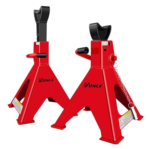 Car Jack Stands 3 Ton Adjustable Auto Floor Jackstands with Double Locking and Large Foot Base for Lifting SUVS, Heavy Duty Carbon Steel 6,000 lb Capacity 2 Pack - size: 3-Ton Jack Stands
