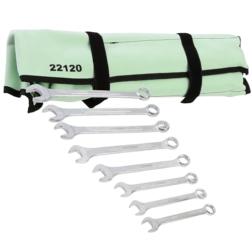 OEMTOOLS Jumbo Combination Wrench Set, 8-Piece Metric, 21-32mm, Heavy-Duty Automotive, Roll-Up Storage Bag - style: 8 piece metric (21-32 millimeter)