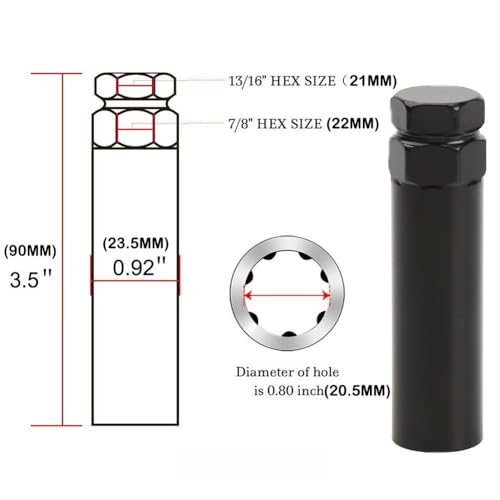 6 Spline Lug Nut Key, CR-V 6 Spline Lug Nut Socket, Universal Car Wheel Lock Removal Tool for 21mm (13/16") & 22mm (7/8"), Aftermarket Splines Tuner Lug Nut Key Replacement