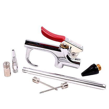 Air Blow Gun Accessory Kit with 5 Interchangeable Nozzles - 7 Pieces Air Compressor Tools Kit