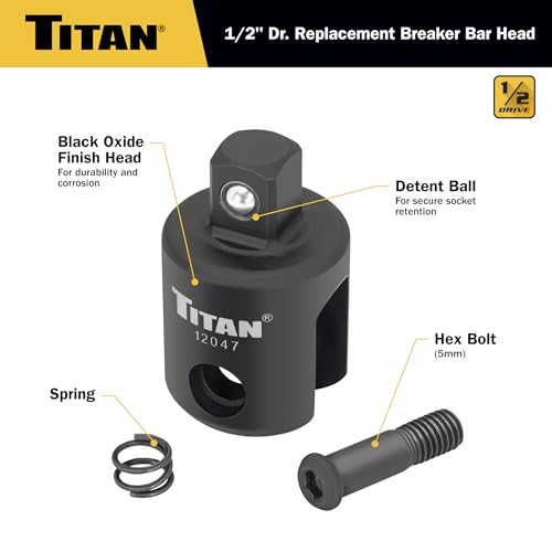 Titan 12021 1/2-Inch Drive Breaker Bar Replacement Head, Compatible with Titan 12047