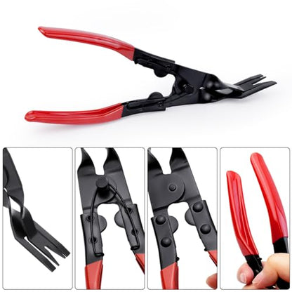 1 Pcs Automobile Interior Upholstery Trim Clip Pliers Remover Tool, Push Pin Pliers Panel Clip Removal Pliers Trim Removal Tool (Red) - color: Red