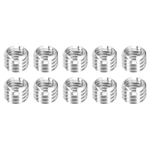 uxcell 10Pcs Threaded Inserts, M6-1x6 & M8-1.25x6 Stainless Steel 303 Screw Thread Sleeves Thread Repair Insert for Mechanical Equipment - size: M6-1x6 & M8-1.25x6mm