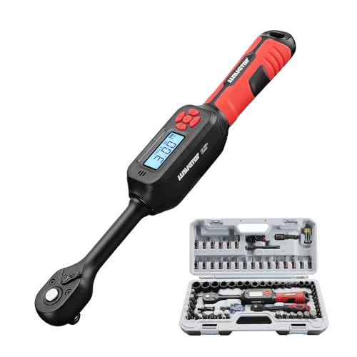3/8" Digital Torque Wrench 2-45 Ft.lb (±2%), 68PCS Small Digital Torque Wrench Set with Short Handle, Sockets & Adapters for Automotive, Bike, Motorcycle Machinery Repair - size: 68pcs
