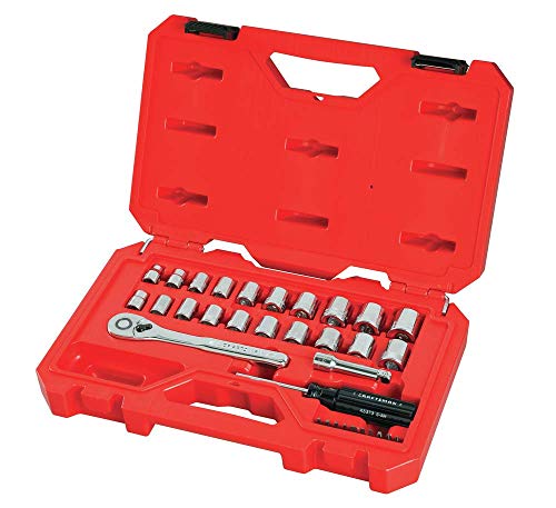 CRAFTSMAN Mechanics Tool Set, SAE/Metric, 3/8-Inch Drive, 32-Piece (CMMT12013) - size: 3/8-Inch, style: 32-Piece Set