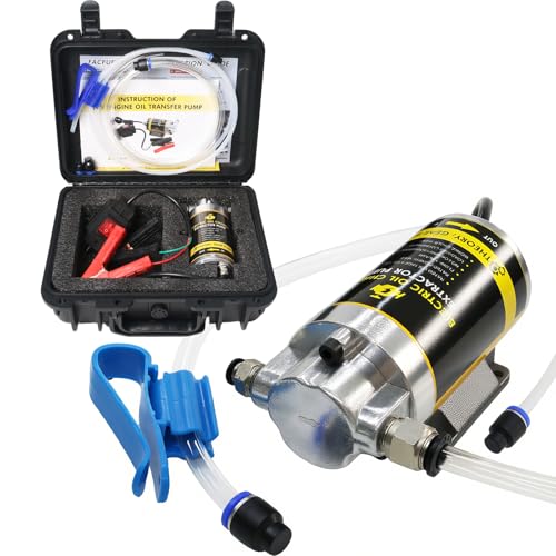 Electric Oil Extractor Pump, 12/24V 100W Oil Transfer Pump, Leak-Proof Oil Pump for Oil Change, Marine Engine Oil Extractor Pump with Storage Case, Suction Pump for Boats, Jet Ski, Trucks - color: A-White Hose