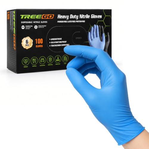 TREEGO Blue Nitrile Gloves, Small, 6 Mil Medical Exam Gloves, 100 Count | Powder Free, Latex Free, 510(k) Cleared, Designed for Dental, Laboratory, Beauty Professionals & Precision Daily Tasks - color: Blue 100, size: Small