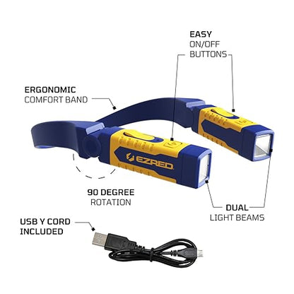 EZRED Anywear Rechargeable Neck Light for Hands-Free Lighting - NP25, Perfect Light for Mechanics, Camping, Hunting, DIY Projects, Reading